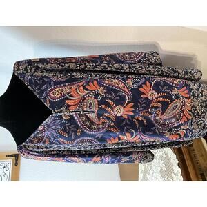 Chaps 2x Bohemian-Style Navy Lightweight Long Sleeve Paisley Print Shirt